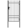Fence Gate with Lock Grey 103 x 225 cm Powder-Coated Steel