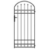 Fence Post with Lock Grey 200 x 88 x 14 cm Steel