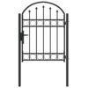 8721288726353_wbg-an-m_en_px16_1.jpg Fence Gate with Lock Grey 100 x 125 cm Powder-Coated Steel