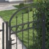 Fence Gate with Lock Grey 100 x 150 cm Powder-Coated Steel