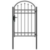 Fence Gate with Lock Grey 100 x 150 cm Powder-Coated Steel