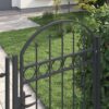 Fence Gate with Lock Grey 100 x 175 cm Powder-Coated Steel