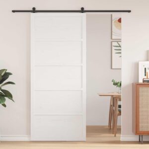 Barn Door White 90 x 2.5 x 208 cm Solid Pine Wood