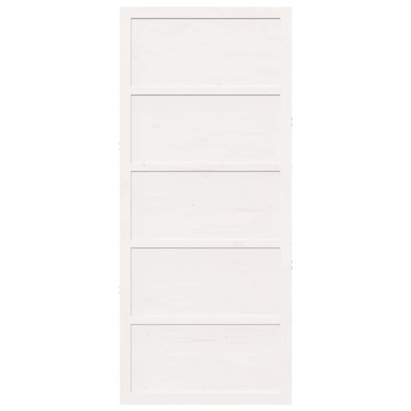Barn Door White 80 x 2.5 x 208 cm Solid Pine Wood
