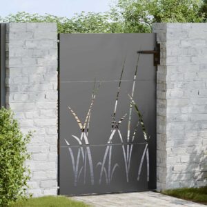 Garden Gate with Lock Black 85 x 125 cm Powder-coated steel