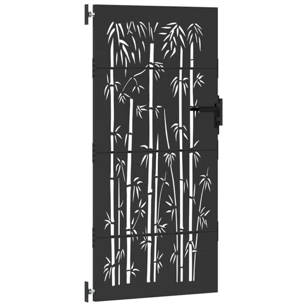 Garden Gate with Lock Black 85 x 100 cm Powder-coated steel