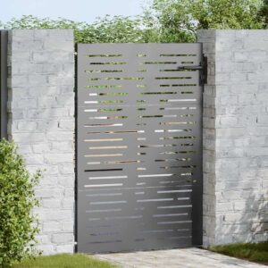 Garden Gate with Lock Black 85 x 150 cm Powder-coated steel