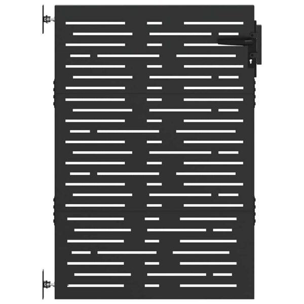 Garden Gate with Lock Black 85 x 150 cm Powder-coated steel