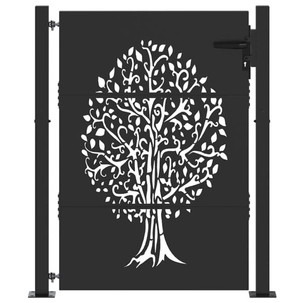 8721288860590_wbg-fr-m_en_hd_3.jpg Garden Gate with Lock Black 100 x 125 cm Powder-coated steel