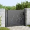 Garden Gate with Lock Black 100 x 100 cm Powder-coated steel