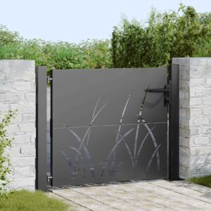 Garden Gate with Lock Black 100 x 100 cm Powder-coated steel
