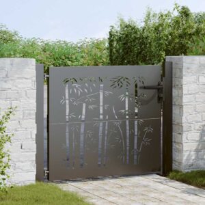 Garden Gate with Lock Black 100 x 100 cm Powder-Coated Steel