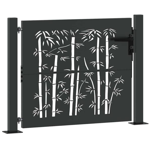 Garden Gate with Lock Black 100 x 100 cm Powder-Coated Steel