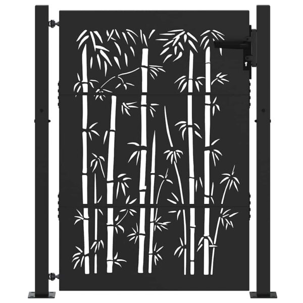 8721288860699_wbg-fr-m_en_hd_3.jpg Garden Gate with Lock Black 100 x 125 cm Powder-Coated Steel