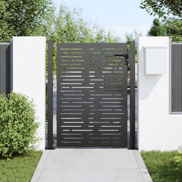 8721288860750_mo-im_en_hd_2.jpg Garden Gate with Lock Black 100 x 150 cm Powder-Coated Steel