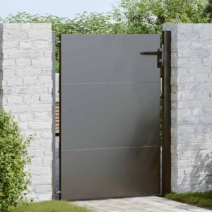 Garden Gate with Lock Black 100 x 125 cm Powder-Coated Steel