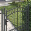 Fence Gate with Lock Grey 170 x 100 cm Powder-coated steel