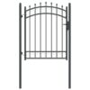 8721288882356_wbg-fr-m_en_hd_2.jpg Fence Gate with Spikes Grey 150 x 100 cm Powder-coated steel
