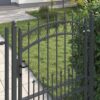 Fence Gate with Spikes Grey 200 x 100 cm Powder-coated steel