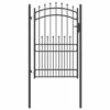 Fence Gate with Spikes Grey 200 x 100 cm Powder-coated steel