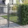 8721288882677_mo-im_en_hd_2.jpg Fence Gate with Spikes Grey 200 x 100 cm Powder-coated steel