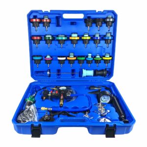 2913cae2-b807-4d6a-824e-a39194beba42.jpg 44-Piece Radiator Pressure Tester & Cooling System Leak Test Kit – Blue Case