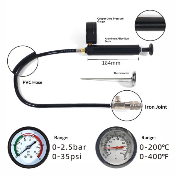 44-Piece Radiator Pressure Tester & Cooling System Leak Test Kit – Blue Case
