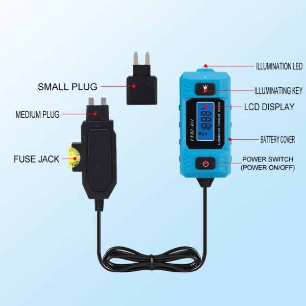 8cfc754e-fcfc-43c3-8489-ab722e7d13f1.jpg Digital Automotive Fuse Current Tester 12–24V | CNBJ-611 LCD Diagnostic Tool