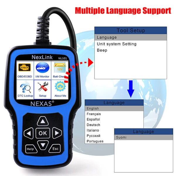 Nexas NL101 OBD2 Car Diagnostic Scanner & Fault Code Reader